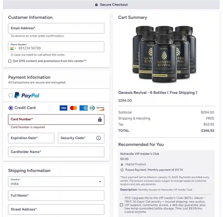 Genesis Revival Genesis Revival Order Page